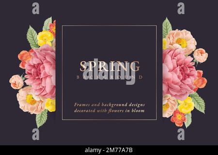 Vettore mockup di invito di nozze floreali Illustrazione Vettoriale