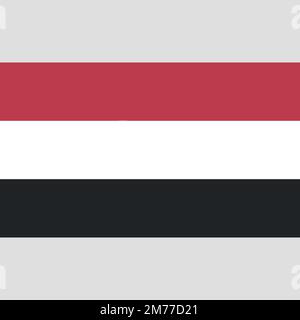 Bandiera nazionale dello Yemen, colori ufficiali e proporzione corretta. Bandiera nazionale dello Yemen. Illustrazione vettoriale. Illustrazione Vettoriale