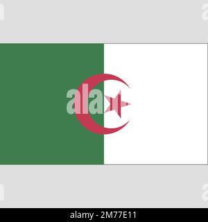 Originale e semplice Algeria bandiera vettore isolato in colori ufficiali e proporzione correttamente Illustrazione Vettoriale