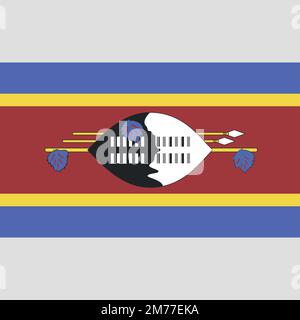 Bandiera nazionale di Eswatini (ex Swaziland) immagine vettoriale isolata Illustrazione Vettoriale