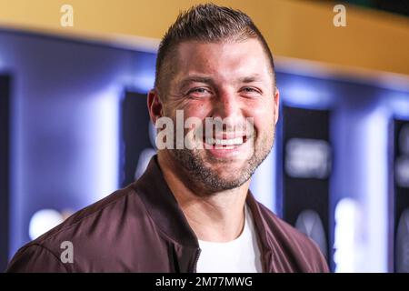 Los Angeles, Stati Uniti. 07th Jan, 2023. LOS ANGELES, CALIFORNIA, USA - 07 GENNAIO: Il calciatore americano Tim Tebow arriva a ESPN e all'Allstate Party della CFP al Playoff Event 2023 tenutosi presso il Majestic Downtown il 7 gennaio 2023 a Los Angeles, California, Stati Uniti. (Foto di Xavier Collin/Image Press Agency) Credit: Image Press Agency/Alamy Live News Foto Stock