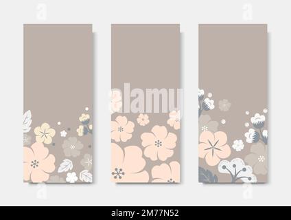 Vettore modello di scheda rettangolare con bordo dei fiori Illustrazione Vettoriale