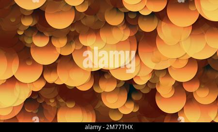 3D rappresentazione di una schiera di cerchi. Cerchi di dimensioni diverse nello spazio. Composizione luminosa adatta a qualsiasi tipo di sfondo luminoso Foto Stock