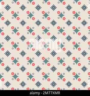 Modello tradizionale cinese senza cuciture per il tuo design. Ripetizione geometrica, astrazione. Stile giapponese. Stile minimalista. Vettore Illustrazione Vettoriale