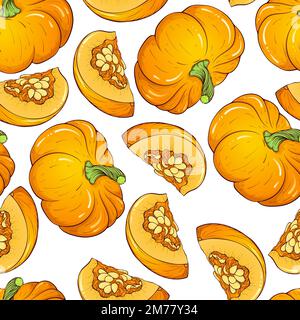 Motivo senza cuciture con zucca Illustrazione Vettoriale