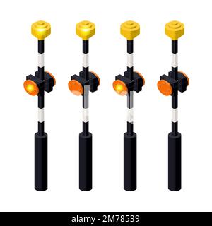 Semaforo per attraversamento pedonale. Clipart del vettore Illustrazione Vettoriale