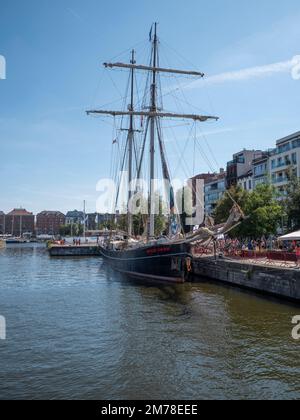 Anversa, Belgio, 24 luglio 2022, il cigno wylde servì come cacciatore di aringhe nel Mare del Nord nel 1920 sotto il nome di Jemo, nel 2010 entrò in servizio Foto Stock