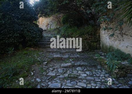 Vecchia città turistica di Cotignac nel sud della Francia Foto Stock