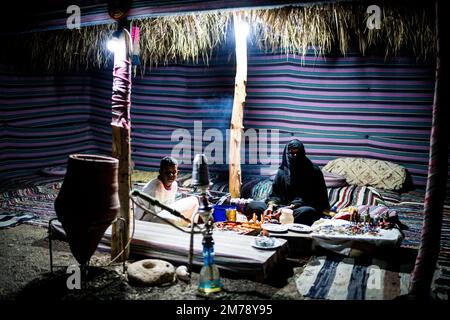 Campo beduino nel deserto Egitto di Marsa Alam Foto Stock