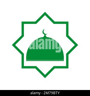 Icona raffigurante la cupola della Moschea verde su sfondo bianco Illustrazione Vettoriale