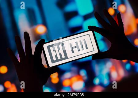 Brasile. 8th Jan, 2023. In questa immagine, il logo Huntington Ingalls Industries (HII) viene visualizzato sullo schermo di uno smartphone. (Credit Image: © Rafael Henrique/SOPA Images via ZUMA Press Wire) Foto Stock