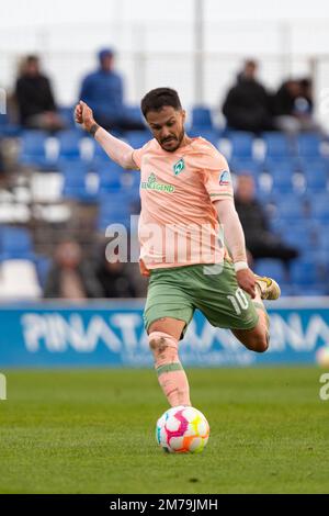 Leonardo Bittencourt di Werder Brema corrono con la palla, SV Werder Brema vs FC ST. Gallen, amichevole partita alla Pinatar Arena a San Pedro del Pinat Foto Stock