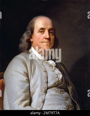 Benjamin Franklin, 1778, Benjamin Franklin (1706-90) statista, tipografo e scienziato americano. Benjamin Franklin, uno dei padri fondatori degli Stati Uniti. Di Joseph-Siffred Duplessis Foto Stock