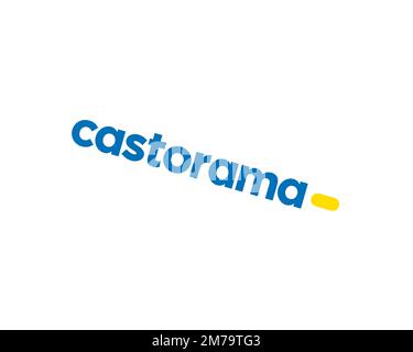 Castorama, logo ruotato, sfondo bianco B Foto Stock