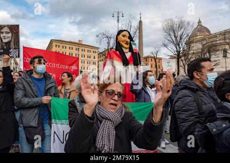 Protesta iraniana per il 3rd° anniversario del downing del volo #PS752 e a sostegno della Rivoluzione iraniana. Foto Stock