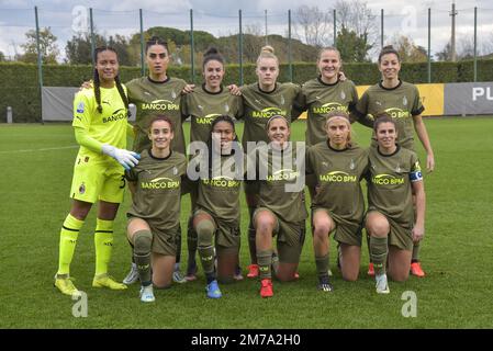 Milano Femminile prima del Lazio Femminile vs Milano Femminile Coppa Italia Group F Stage il 08 gennaio 2023, allo Stadio Fersini di Formello (RM) Foto Stock