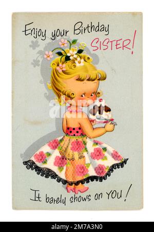 1950s biglietto d'auguri per l'infanzia, USA Foto Stock