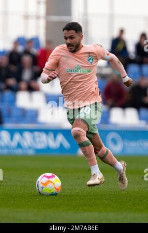 BITTENCOURT LEONARDO di Werder Brema corrono con la palla, durante la partita amichevole, Real Murcia e SV Werder Brema, partita amichevole al Pinatar A. Foto Stock