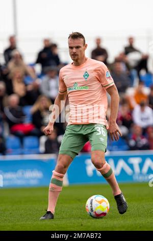 LOSS CHRISTIAN di Weder Brema durante la partita amichevole, calci la palla, Real Murcia e SV Werder Brema, amichevole partita alla Pinatar Arena in S Foto Stock