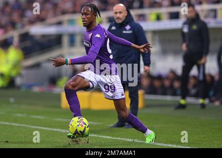 Stadio Artemio Franchi, Firenze, 07 gennaio 2023, Christian Michael Kouakou Kouame (ACF Fiorentina) durante ACF Fiorentina vs US Sassuolo - Foto Stock
