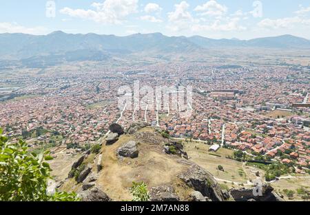 Le splendide Marko's Towers a Prilep, nel nord della Macedonia Foto Stock