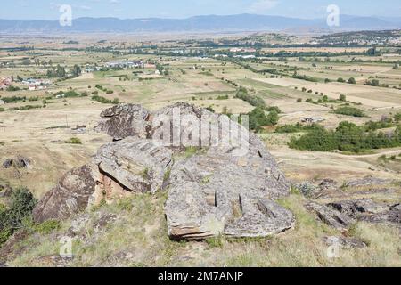 Le splendide Marko's Towers a Prilep, nel nord della Macedonia Foto Stock