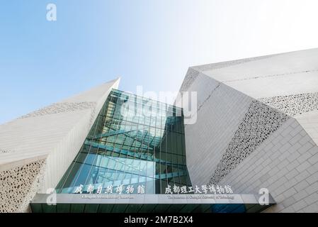Museo di Storia Naturale di Chengdu contro il cielo blu chiaro Foto Stock