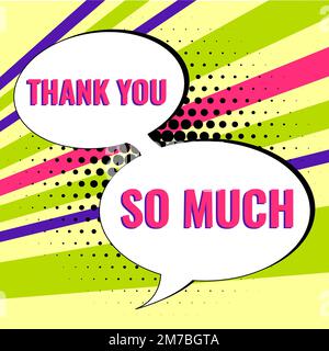 Didascalia testo Presentazione grazie. Vetrina di affari espressione di gratitudine saluti di apprezzamento Foto Stock