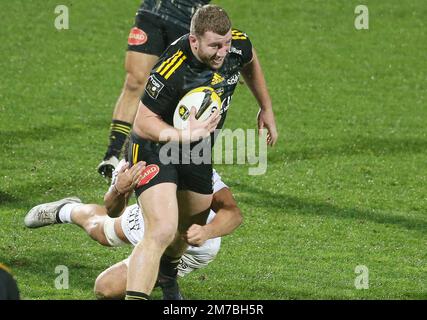 Pierre Bourgarit di Stade Rochelais durante il campionato francese Top 14 rugby Unione match tra Stade Rochelais (la Rochelle) e Stade Toulousain (Tolosa) il 7 gennaio 2023 allo stadio Marcel Deflandre a la Rochelle, Francia - Foto Laurent Lairys / DPPI Foto Stock