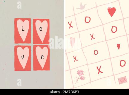 Set di poster vettoriali modificabili Love Everywhere Illustrazione Vettoriale