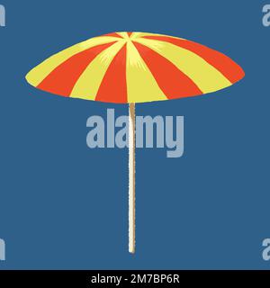 Vettore adesivo ombrello spiaggia in tema di vacanza estiva Illustrazione Vettoriale