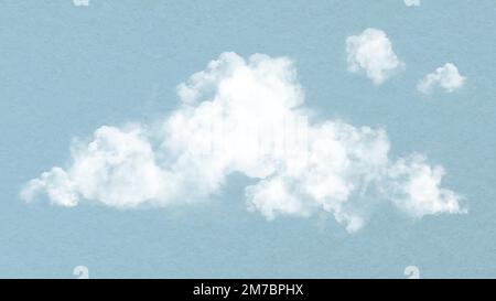 Vettore di elemento cloud realistico su sfondo blu Illustrazione Vettoriale