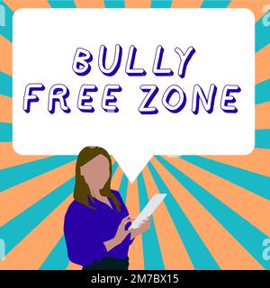 Visualizzazione concettuale Bully Free zone. Concetto che significa essere rispettosi di altri bullismo non è consentito qui Foto Stock