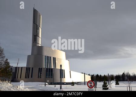 La cattedrale dell'aurora boreale nella città di alta, nella Lapponia norvegana. Foto Stock