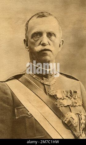 Ritratto di Vittorio Emanuele III Re d'Italia, 1930s Foto Stock