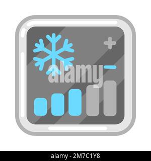 Immagine della schermata del telecomando del climatizzatore. Icona o immagine per l'industria e il business. Illustrazione Vettoriale