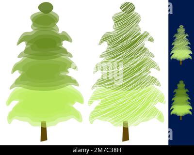 Albero di Natale Set di due tessuti verdi Foto Stock