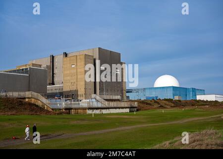 Centrali nucleari di Sizewell A & B Suffolk UK Foto Stock