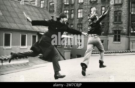 Scena dal film danese The Double Man (Den Dobbelte Mand), Danimarca 1976 Foto Stock