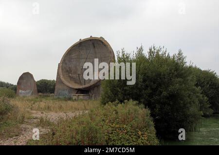 Specchi fonici DENGE vicino a Greatstone, Kent, Inghilterra Foto Stock