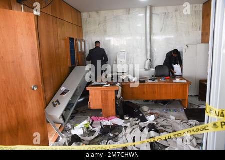 Brasilia, Brasile. 09th Jan, 2023. Questo lunedì (9) è possibile vedere le dimensioni della devastazione al Palazzo Planalto dopo gli atti di terrorismo generati da Bolsonaristas domenica scorsa. (Foto: Ton Molina/Fotoarena) Credit: Foto Arena LTDA/Alamy Live News Foto Stock