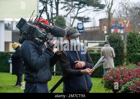 Ascot, Berkshire, Regno Unito. 22nd gennaio 2022. Gli equipaggi televisivi di Ascot oggi. Credito: Maureen McLean/Alamy Foto Stock