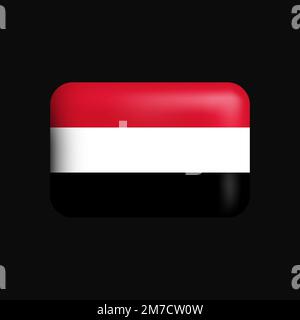 Icona Yemen Flag 3D. Bandiera nazionale dello Yemen. Illustrazione vettoriale Illustrazione Vettoriale