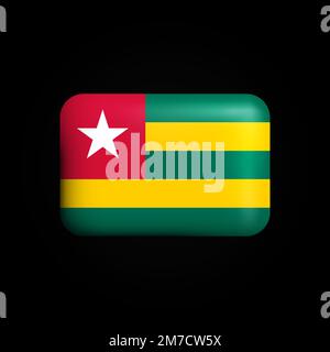 Icona Togo Flag 3D. Bandiera nazionale del Togo. Illustrazione vettoriale Illustrazione Vettoriale