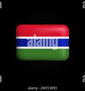 Icona Gambia Flag 3D. Bandiera nazionale della Gambia. Illustrazione vettoriale Illustrazione Vettoriale