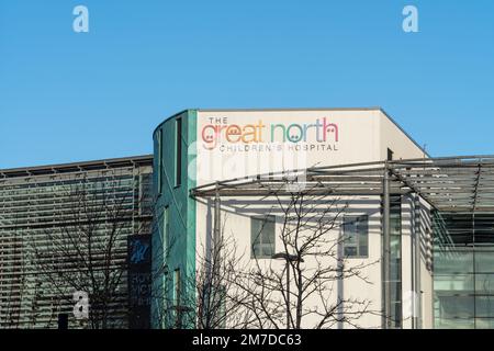 Il Great North Children's Hospital presso la Royal Victoria Infirmary o RVI nella città di Newcastle upon Tyne, Regno Unito. Foto Stock