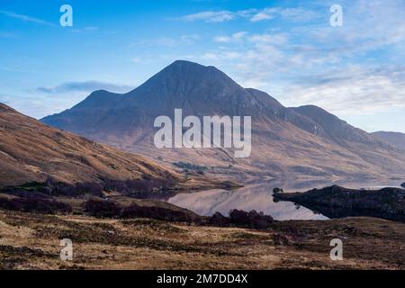 CUL Beag e Loch Lurgainn sulla penisola di Coigach a Wester Ross, Highland, Scozia, Regno Unito Foto Stock