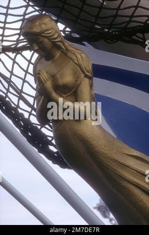 Figurehead del barque giapponese Nippon Maru II Foto Stock