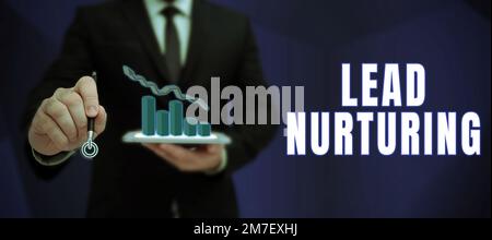 Testo Di Scrittura A Mano Mantenimento Dei Lead. Metodo fotografico concettuale per costruire un rapporto con i potenziali clienti Foto Stock