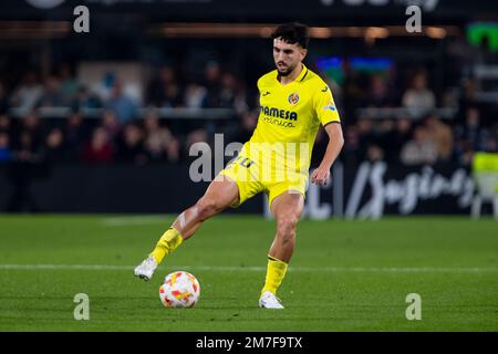 Manuel MORLANES Ariño di Villarreal CF calcia la palla, durante la partita di Coppa, FC Cartagena vs Villarreal CF, partita Copa del Rey de España, turno di 1 Foto Stock